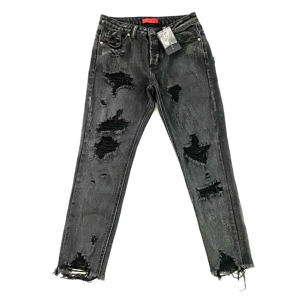 Signature 8 Distressed Cropped Boyfriend Jeans